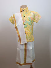 Infants  Dapper yellow floral half sleeve shirt with Pancha - Kanduva set